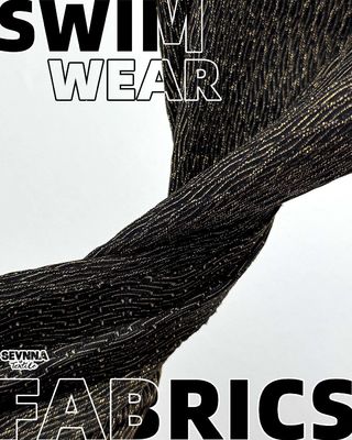 क्लोरीन प्रतिरोधी इको फ्रेंडली स्विमवियर फैब्रिक जिसमें 69% रीसायकल नायलॉन, 20% लुरेक्स और 11% स्पैन्डेक्स है