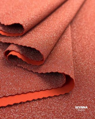 गर्मी और शरद ऋतु के लिए पुनर्नवीनीकरण नायलॉन और धातु परिष्करण के साथ 230 ग्राम वजन का डबल बुना हुआ कपड़े