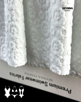 टेक्सचर्ड स्विम फैब्रिक 95% रिसाइकल्ड पॉलिस्टर हाई क्लोरीन रेजिस्टेंस