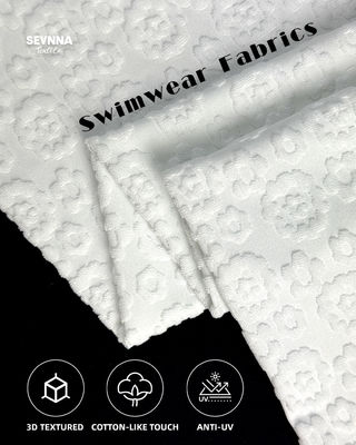 टेक्सचर्ड स्विम फैब्रिक 95% रिसाइकल्ड पॉलिस्टर हाई क्लोरीन रेजिस्टेंस