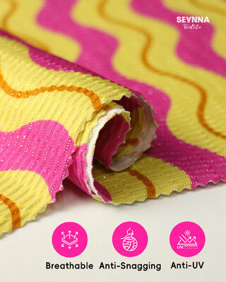 78% पुनर्नवीनीकरण नायलॉन 5% धातु चांदी और 17% स्पैन्डेक्स के साथ पर्यावरण के अनुकूल पुनर्नवीनीकृत स्विमवियर कपड़े