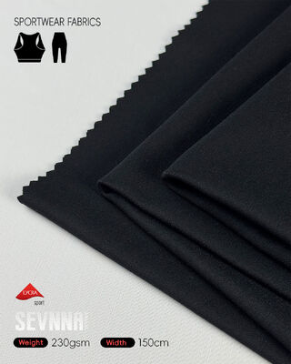 अच्छी सांस लेने की क्षमता स्ट्रेच लाइक्रा कपड़े सक्रिय वस्त्र और योग पैंट के लिए नमी विकिंग और उच्च लोच के साथ