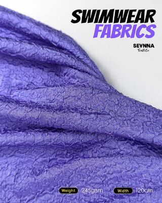 86% पुनर्नवीनीकरण नायलॉन UPF 50+ 245gsm उच्च प्रदर्शन तैराकी और एथलेटिक परिधान के लिए बनावट तैराकी कपड़े