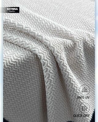 पर्यावरण के अनुकूल स्विमवियर कपड़े दो तरफा लोच 130 सेमी चौड़ाई और 250 ग्राम वजन के साथ टिकाऊ स्विमवियर के लिए