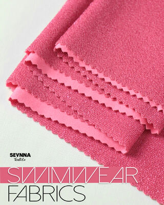 इको फ्रेंडली स्विमवियर फैब्रिक, 150 सेमी चौड़ाई, सिल्वर लुरेक्स और टिकाऊ स्विमवियर के लिए जीआरएस प्रमाणित