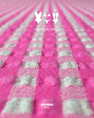 पुनर्नवीनीकरण स्विमवियर फैब्रिक जिसमें 48% नायलॉन, 46% पॉलिएस्टर, 6% स्पैन्डेक्स, 120-130 सेमी चौड़ाई और 170 जीएसएम वजन टिकाऊ स्विमवियर के लिए