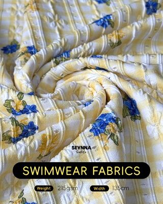 92% पुनर्नवीनीकरण नायलॉन + 8% स्पैन्डेक्स और 215 ग्राम वजन के साथ उच्च क्लोरीन प्रतिरोधी बनावट वाले तैराकी कपड़े टिकाऊ तैराकी कपड़ों के लिए